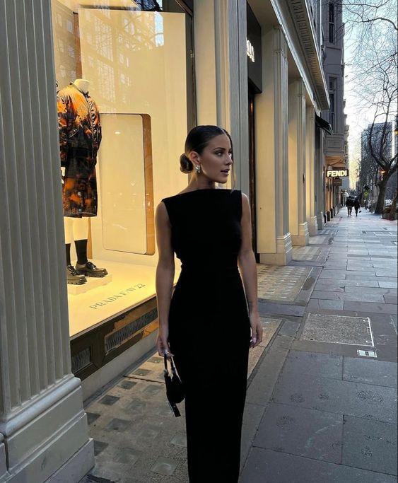TingPo Wholesale Simple Mermaid Straps Floor Length Sleeveless Black Prom Dress